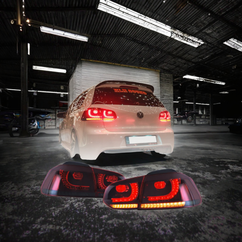VW Golf Mk6 LED Tail Lamp Factory - VLAND Red/Smoked Lens 12V