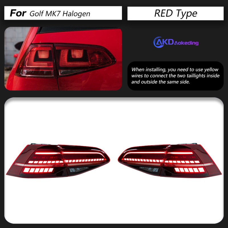 VW Golf MK7 LED Taillight Factory - Dynamic Signal DRL Animation