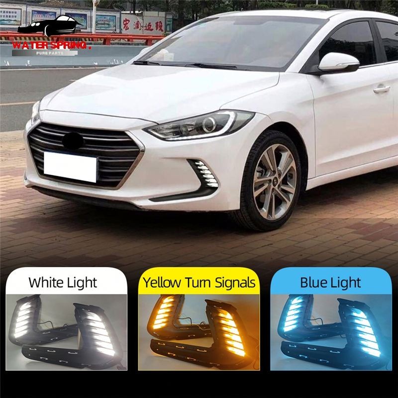 Hyundai Elantra LED DRL Factory - Fog Lights Cover Daytime Running Light