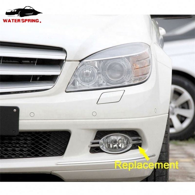 Mercedes W204 Fog Light Grille Factory - Chrome Trim Front Bumper Accessory