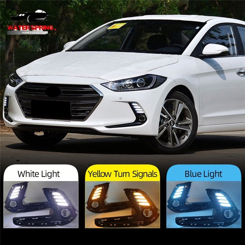 Hyundai Elantra Headlight Fog Lamp Cover Factory - LED DRL Turn Signal
