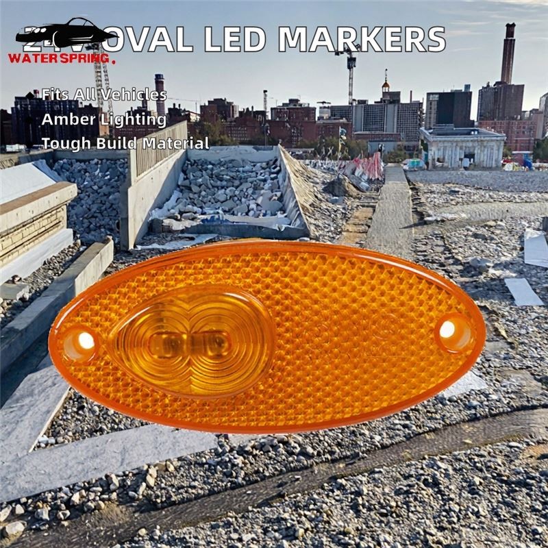 Oval LED Side Marker Lights Factory - 24V Yellow Red Truck Trailer