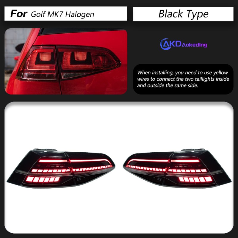 VW Golf MK7 LED Taillight Factory - Dynamic Signal DRL Animation