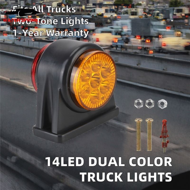 Truck LED Side Marker Lights Factory - 14LED Dual Color 12-24V