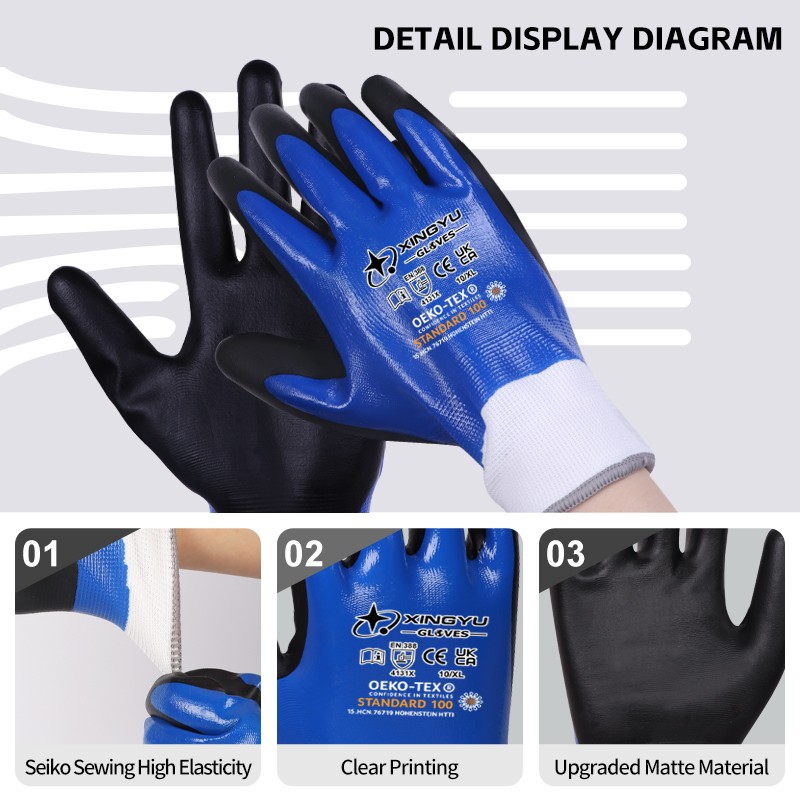 Nitrile Coated Foam Gloves - Custom Logo