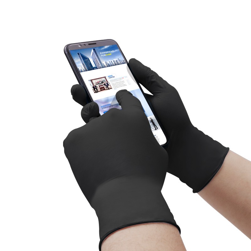 Disposable Nitrile Gloves - Custom Logo Black