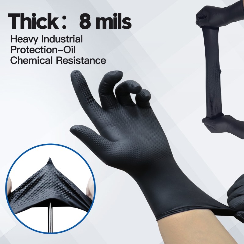 Disposable Nitrile Gloves - 8 Mil Diamond