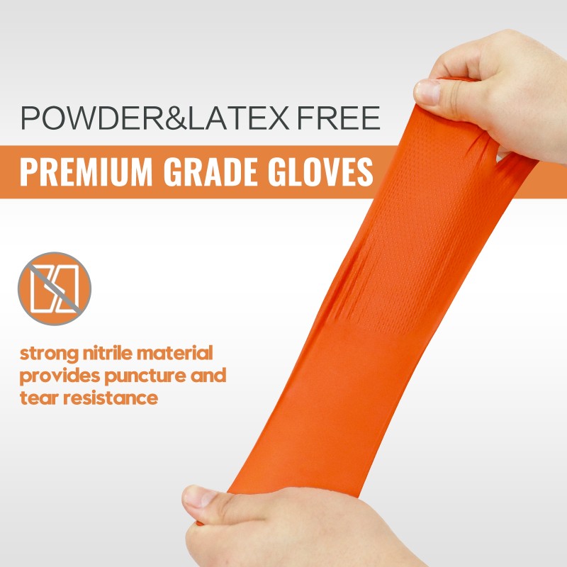 Diamond Nitrile Gloves - Disposable Orange