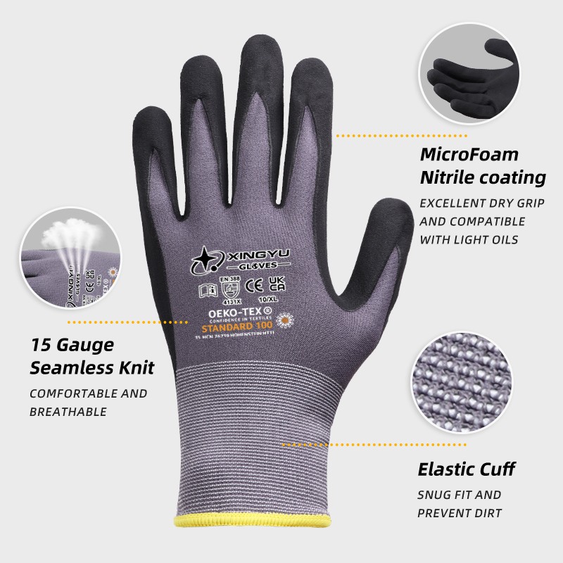 Nitrile Coated Work Gloves - Industrial Soft
