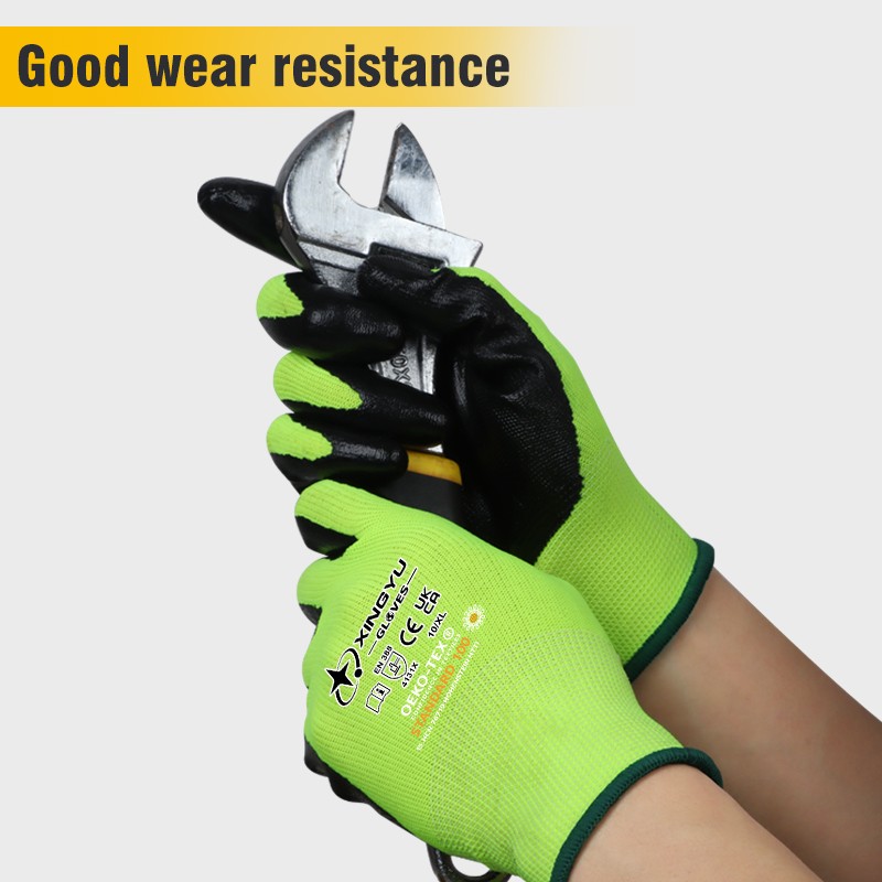 Nitrile Safety Work Gloves - Construction