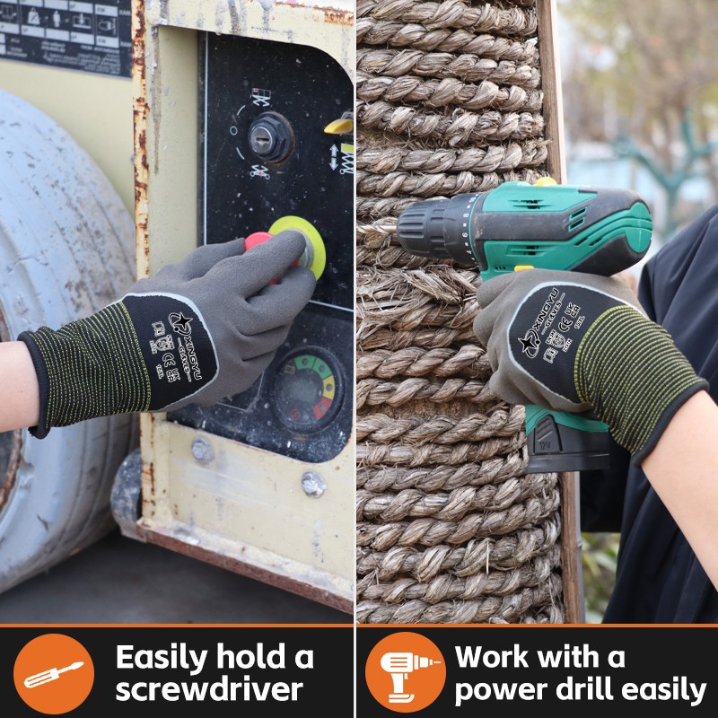 Latex Safety Work Gloves - 13 Gauge Heavy