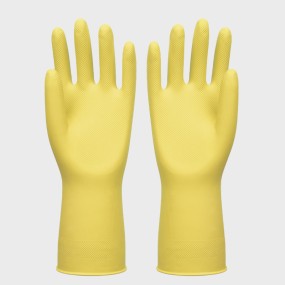 Kitchen Latex Gloves - Long Dishwashing Yellow