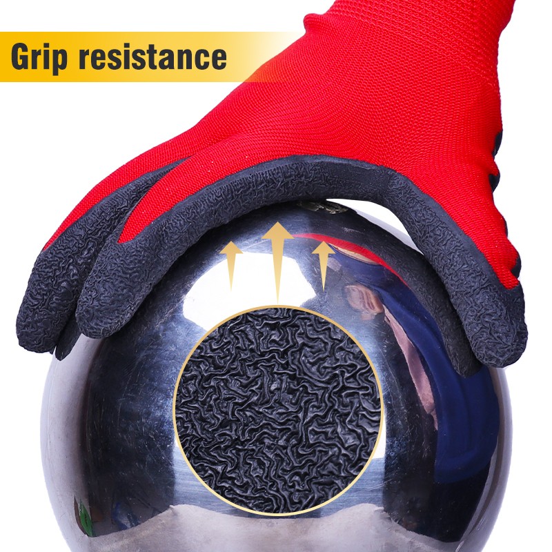 Latex Coated Safety Gloves - 13 Gauge Hot