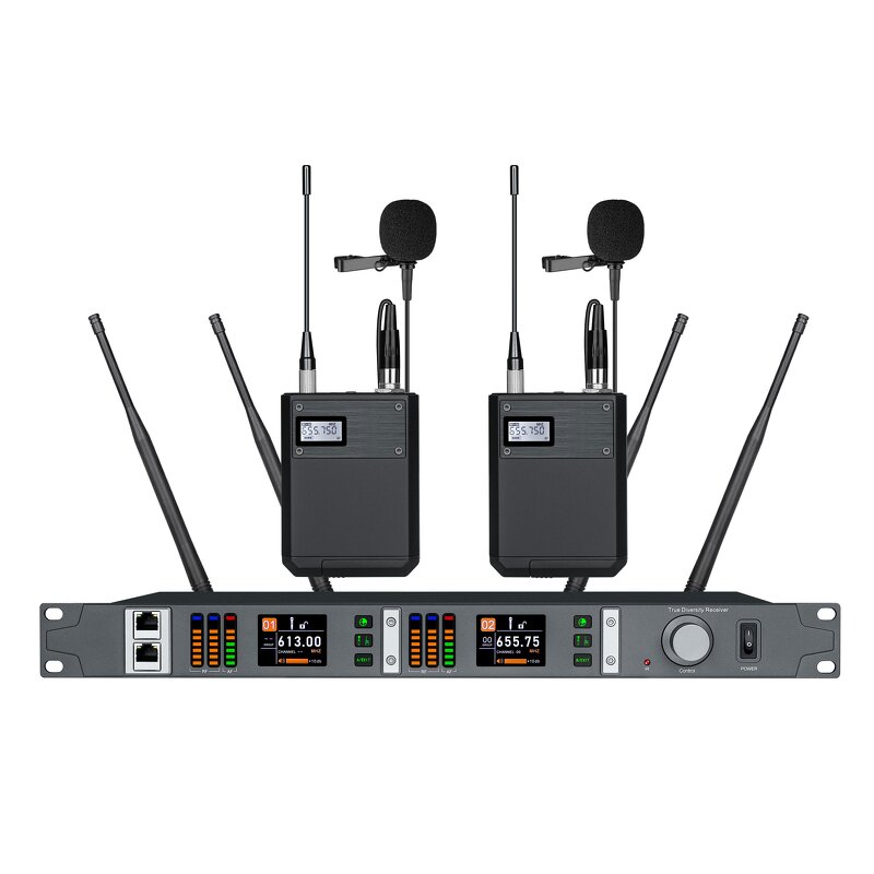 Wireless Microphone Factory - EIF TX-9200 UHF Dual Channel Lavalier