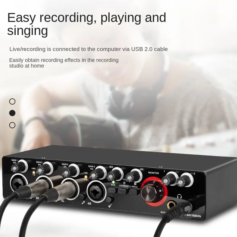 Audio Interface Supplier - 4 Channel USB Sound Card Live Recording