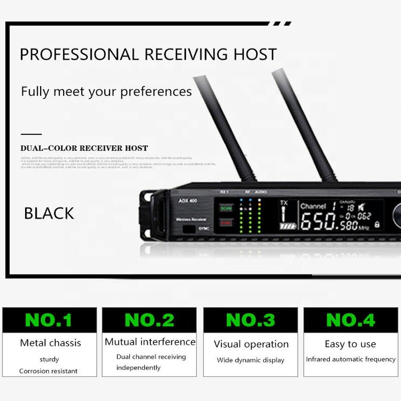 Wireless Microphone Factory - ADX400 UHF Metal Karaoke Handheld