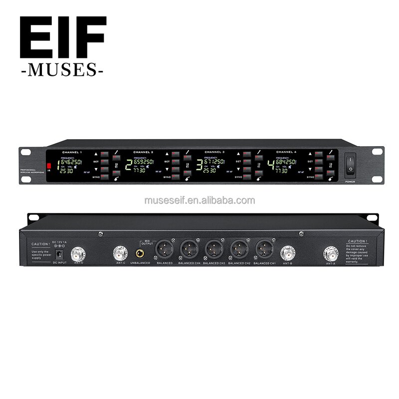 Wireless Microphone System Supplier - 4 Channel UHF Home KTV Metal