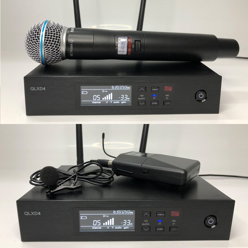 Wireless Lavalier Microphone Supplier - QLXD4 UHF Rechargeable Diversity