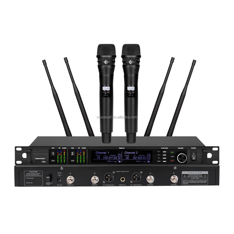 Wireless Microphone Factory - AD4D Dual Channel UHF Digital Karaoke