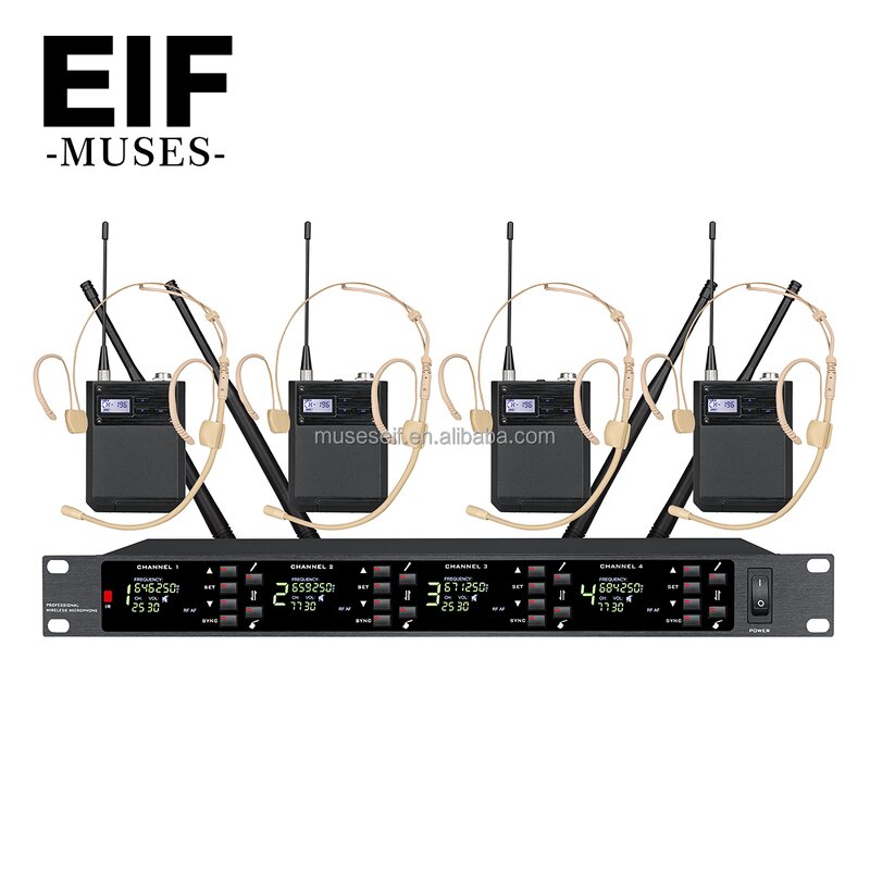 Wireless Microphone System Supplier - 4 Channel UHF Home KTV Metal