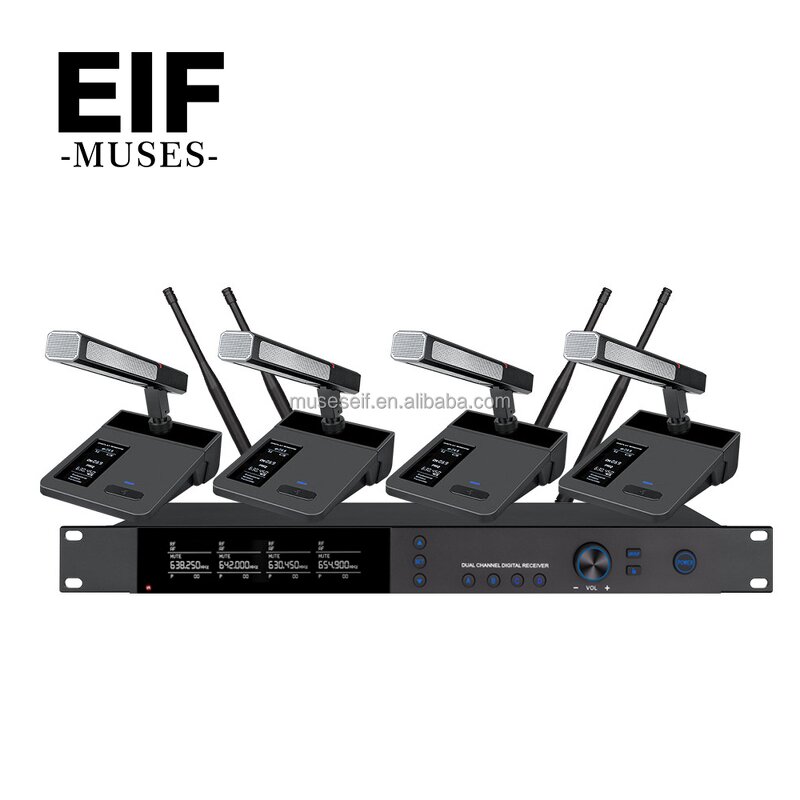 Wireless Microphone System Factory - 4-channel Desktop Conference