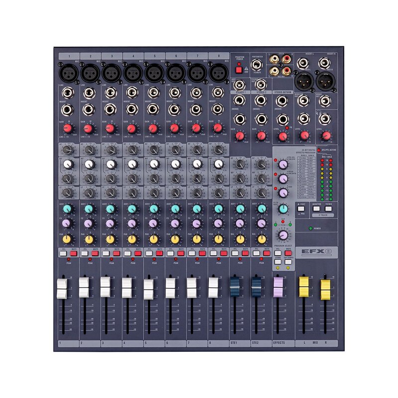 Audio Mixer Factory - EFX8 8-Channel Alloy Steel Console OEM