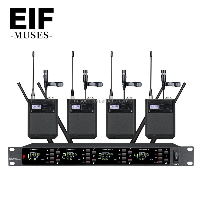 Wireless Microphone System Supplier - 4 Channel UHF Home KTV Metal