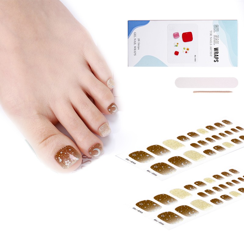 The Best Sell Semi Cured Wraps Long Lasting Gel Nail Strips New Arrival Styles Toe Nail Wraps with Uv Light