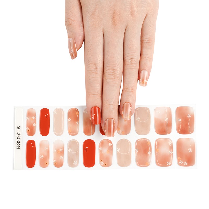 The Best Sell  Nail Polish Wraps Long Lasting Gel Nail Strips Low Qty Custom Designs UV Gel Semi Cured Nail Wraps