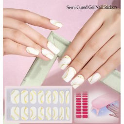 Factory Supplier New Gel Nail Stickers Self Adhesive Semi Cured Gel Nail Polish Strips Gel Nail Stickers