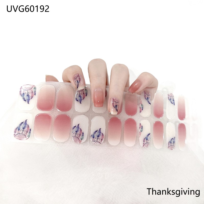 Factory Supplier New Gel Nail Stickers Self Adhesive Semi Cured Gel Nail Polish Strips Gel Nail Sticker