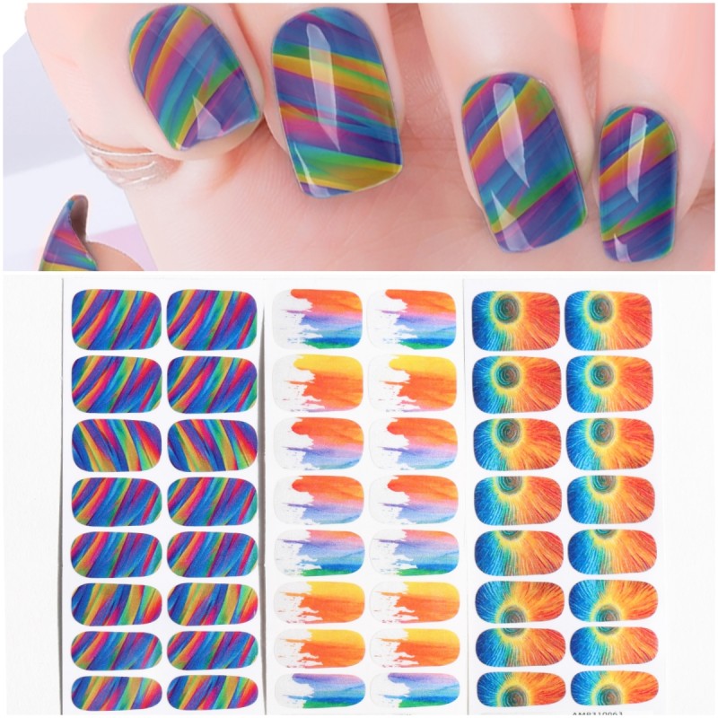 Safety Certification and Beautiful Finger Nail Polish Wraps Application Party Nail Sticker