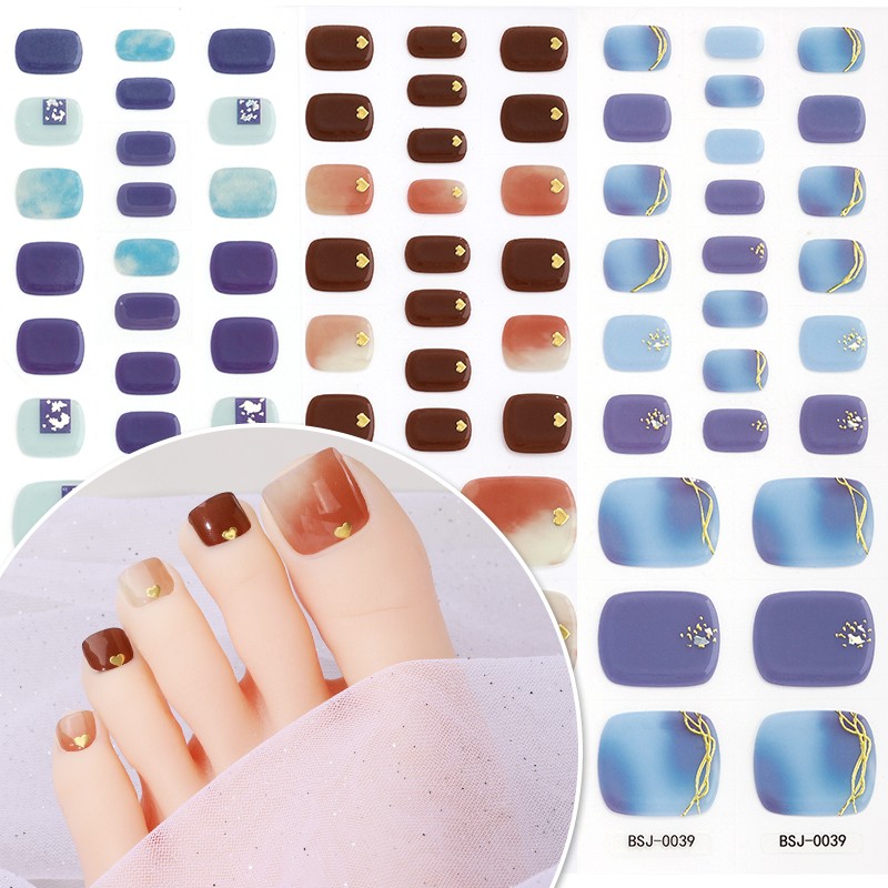 The Best Sell Semi Cured Wraps Long Lasting Gel Nail Strips New Arrival Styles Toe Nail Wraps with Uv Light
