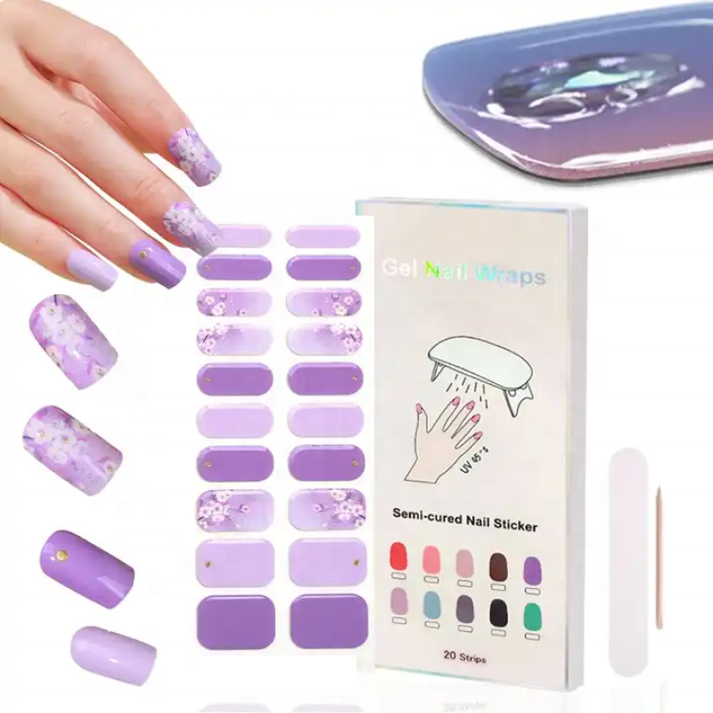 Semi Cured and Light Nails Gel Nail Sticker