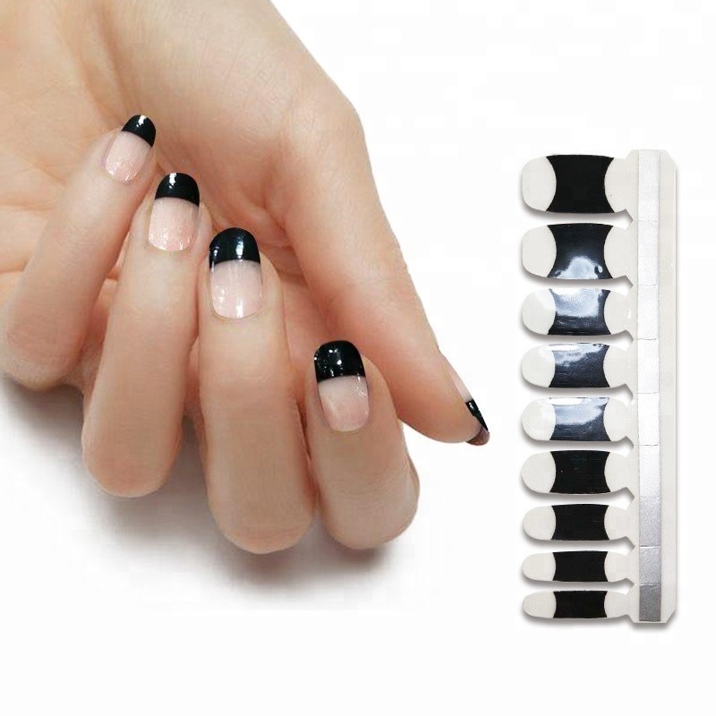 Top Quality 100% Real Nail Polish Strips French Manicure Nail Stickers