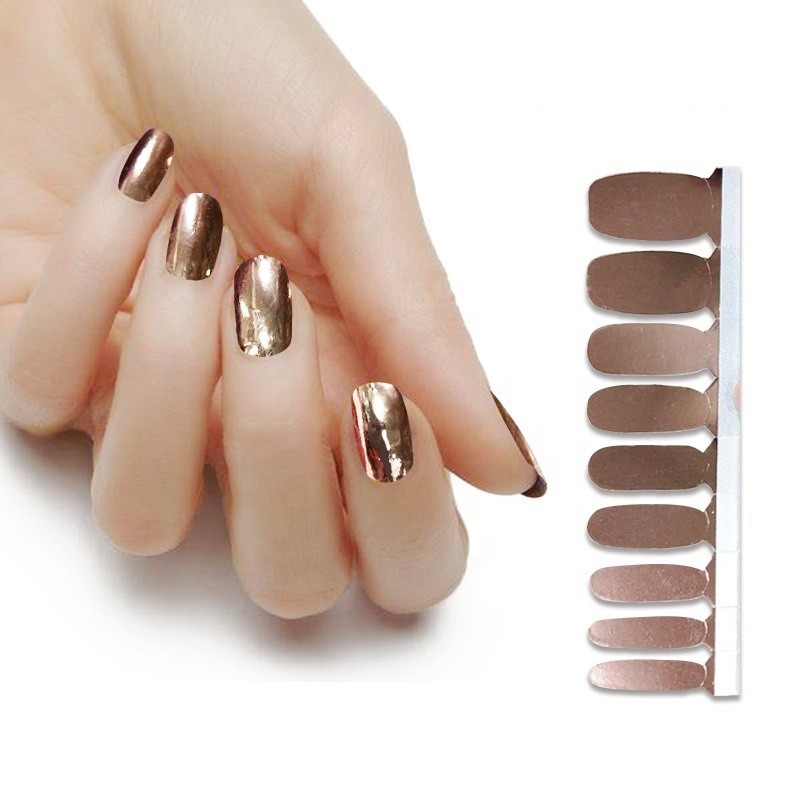 Top Quality 100% Real Nail Polish Metallic Nail Wraps for Girls