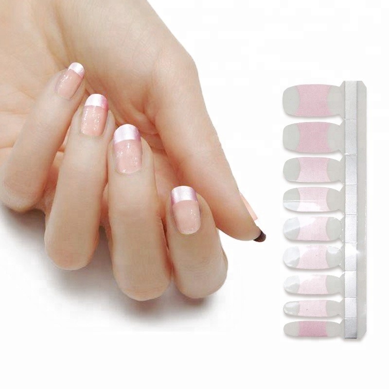 Top Quality 100% Real Nail Polish Strips French Manicure Nail Stickers