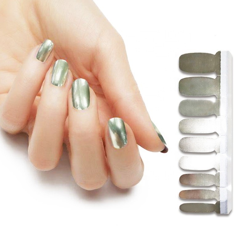 Top Quality 100% Real Nail Polish Metallic Nail Wraps for Girls
