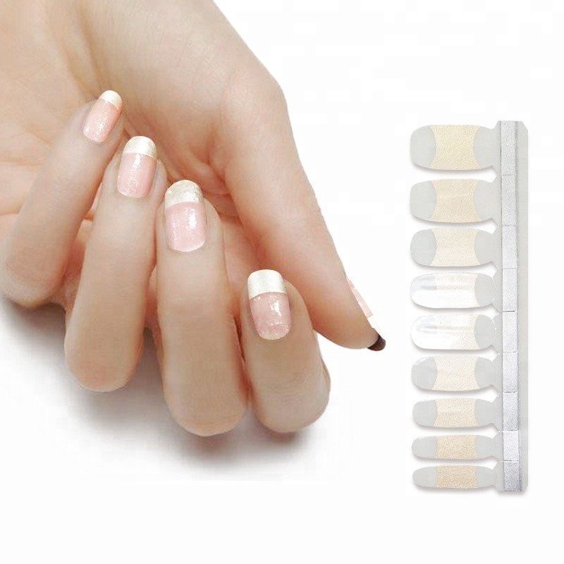 Top Quality 100% Real Nail Polish Strips French Manicure Nail Stickers