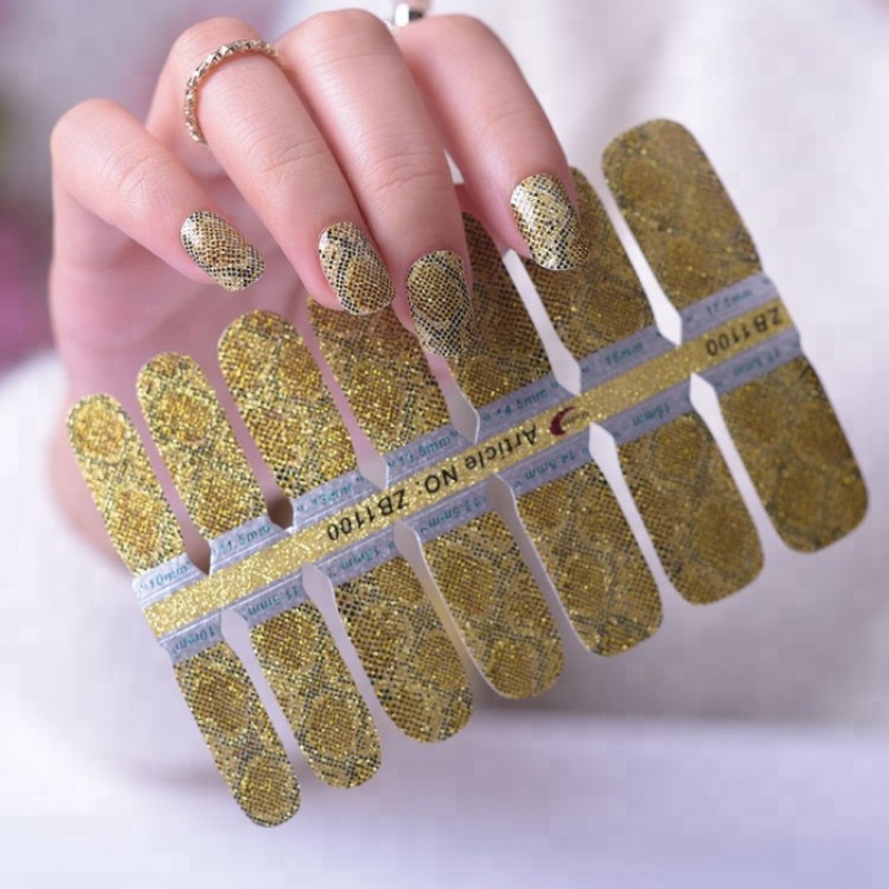 Eco Friendly and Safety Self Adhesive DIY 3d Nail Stickers Glitter