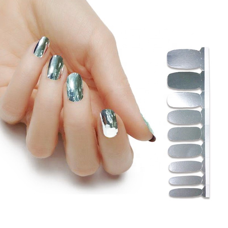 Top Quality 100% Real Nail Polish Metallic Nail Wraps for Girls