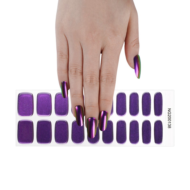 High Quality Long Lasting Nail Polish Strips Stickers Chameleon Semi Cured UV Lamp Nail Gel Nail Wraps
