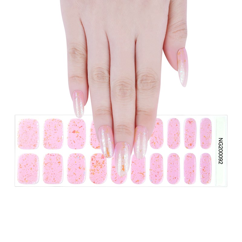 New Arrival Styles Popular Designs Non -Toxic Long Lasting New Gel Nail Stickers Self Adhesive semi cured gel nail wraps UV lamp