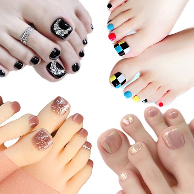 Fashion Popular Wholesale Korea Style Design 3d Custom Semi Cured Gel Toe Nail Stickers