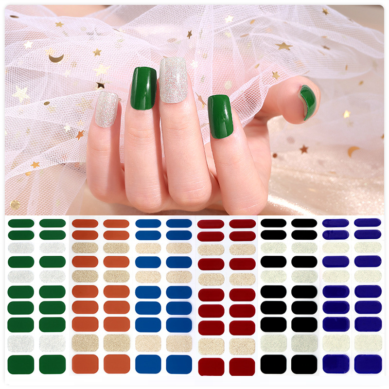Korean Semicured Nail Wrap Custom logo Uv Cured Lamp for Gel Application on Art Semi Cured Gel Nail Strips