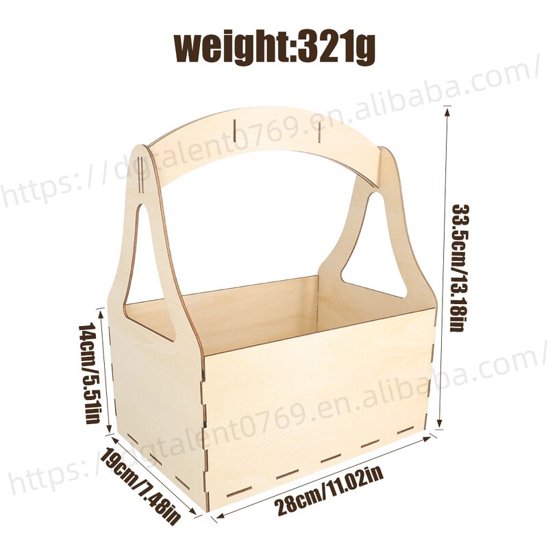 Handheld Basket Manufacturer - Rectangular Plywood Flower Basket