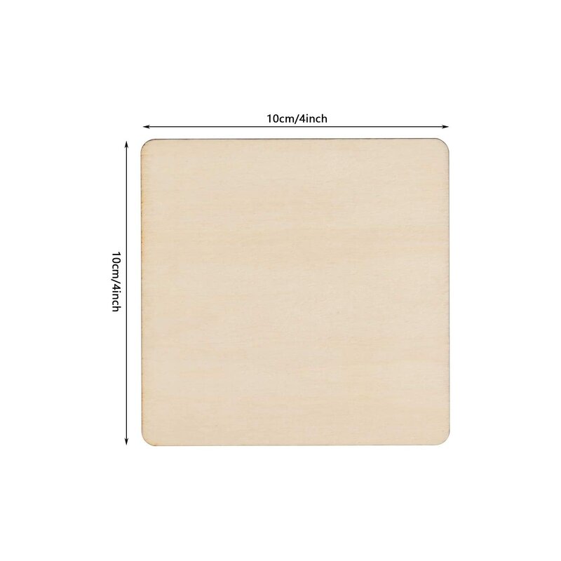 Square Wood Pieces Factory - 4x4 Inch Round Corner for DIY Projects