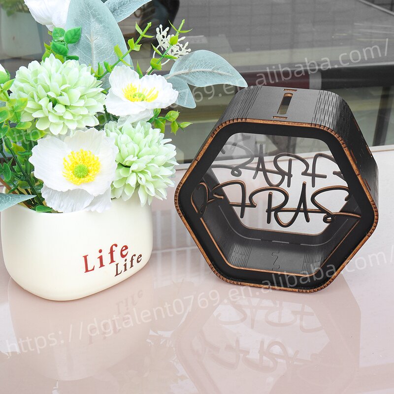 Custom Card Box Supplier - Hexagonal Piggy Bank Plywood Construction