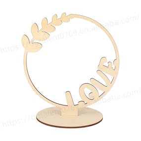 Desktop Stand Supplier - Circular Shape Plywood Valentines Decoration