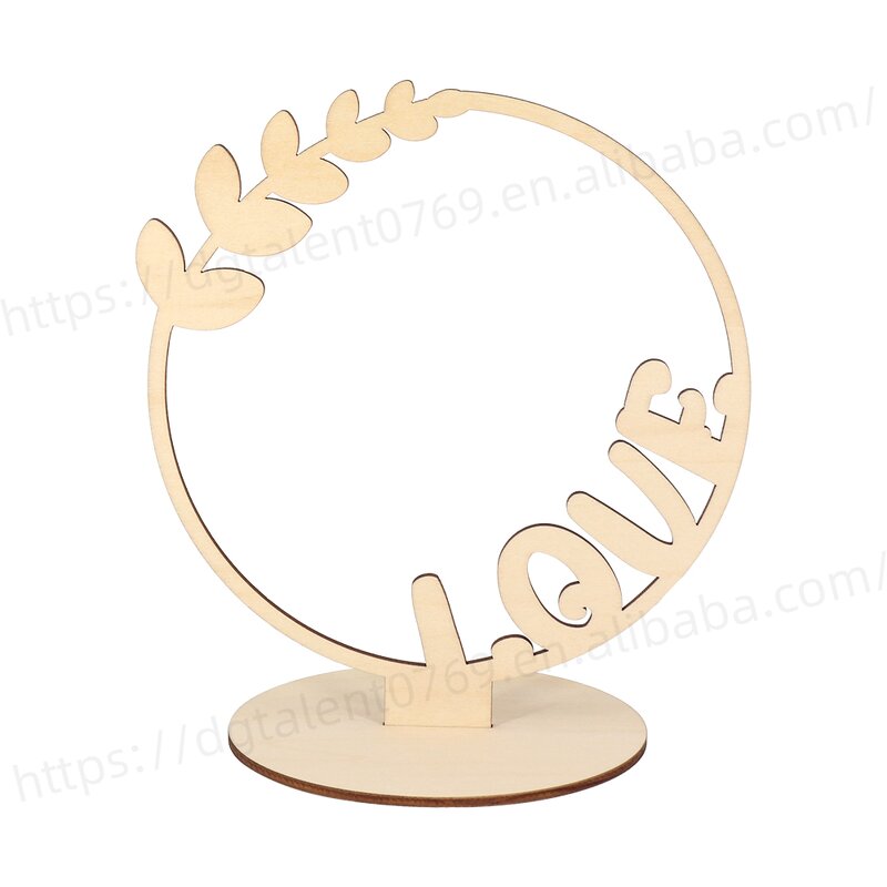 Desktop Stand Supplier - Circular Shape Plywood Valentines Decoration